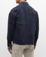 Image 3 of 6: FRAME Men's Zip-Front Suede Shirt