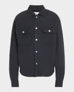 Image 1 of 6: FRAME Men's Textured Terry Overshirt