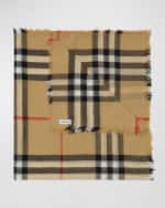 Image 2 of 4: Burberry Lightweight Giant Check Wool Scarf