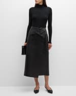 Image 7 of 7: Lafayette 148 New York Ribbed Stand-Collar Sweater