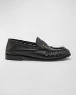 Image 1 of 6: Saint Laurent Le Leather YSL Penny Loafers