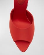 Image 4 of 6: Saint Laurent Suite Satin Block-Heel Mules