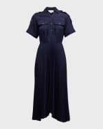 Image 1 of 6: A.L.C. Liam Short-Sleeve A-Line Midi Dress