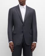 Image 3 of 6: Giorgio Armani Men's Micro-Pattern Wool Suit