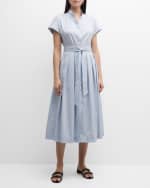 Image 2 of 6: Eleventy Pleated A-Line Midi Shirtdress