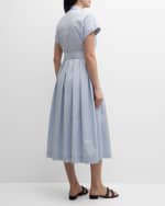 Image 4 of 6: Eleventy Pleated A-Line Midi Shirtdress