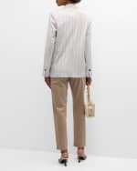 Image 4 of 6: Eleventy Striped Single-Breasted Blazer