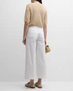 Image 3 of 6: Eleventy Elbow-Sleeve Crewneck Knit Sweater