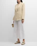 Image 5 of 6: Eleventy Single-Breasted Fringe-Trim Tweed Blazer