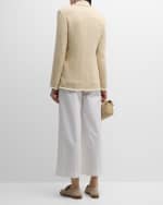 Image 3 of 6: Eleventy Single-Breasted Fringe-Trim Tweed Blazer