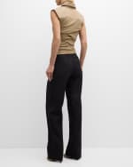 Image 3 of 6: Christopher Esber Calda Ruched Sleeveless Collared Top