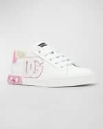 Image 4 of 5: Dolce&Gabbana Girl's Portofino Embellished Low-Top Sneakers, Toddlers/Kids