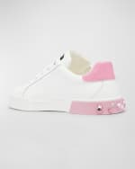 Image 2 of 5: Dolce&Gabbana Girl's Portofino Embellished Low-Top Sneakers, Toddlers/Kids