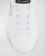 Image 3 of 5: Dolce&Gabbana Girl's Portofino Embellished Low-Top Sneakers, Toddlers/Kids