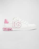 Image 1 of 5: Dolce&Gabbana Girl's Portofino Embellished Low-Top Sneakers, Toddlers/Kids