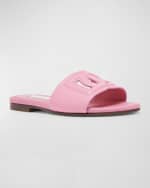 Image 4 of 6: Dolce&Gabbana Girl's DG Cutout Leather Slide Sandals, Toddlers/Kids