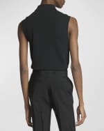 Image 5 of 6: Saint Laurent Men's Sleeveless Pique Polo Shirt