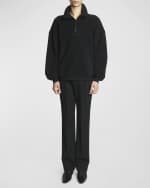 Image 2 of 6: Saint Laurent Men's Quarter-Zip Logo Sweatshirt