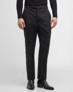 Image 3 of 6: Saint Laurent Men's Flannel Pinstripe Trousers
