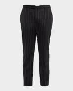 Image 1 of 6: Saint Laurent Men's Flannel Pinstripe Trousers
