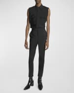 Image 2 of 6: Saint Laurent Men's Sahara Sleeveless Button-Down Shirt