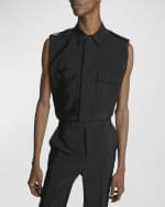 Image 3 of 6: Saint Laurent Men's Sahara Sleeveless Button-Down Shirt