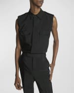 Image 4 of 6: Saint Laurent Men's Sahara Sleeveless Button-Down Shirt