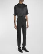Image 2 of 6: Saint Laurent Men's Satin Crepe T-Shirt