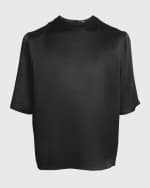 Image 1 of 6: Saint Laurent Men's Satin Crepe T-Shirt