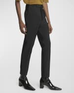 Image 4 of 6: Saint Laurent Men's Tailored Slim Pintuck Pants