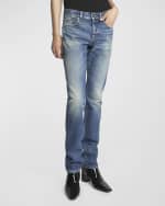 Image 4 of 6: Saint Laurent Men's Slim-Fit Faded Jeans