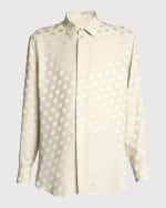 Image 1 of 6: Saint Laurent Men's Polka Dot Jacquard Dress Shirt
