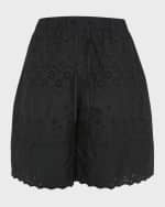 Image 1 of 6: Simone Rocha Men's Broderie Anglaise Easy Drawstring Shorts
