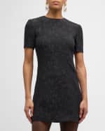 Image 5 of 6: Saint Laurent Tonal Floral Jacquard Mini Dress