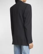 Image 4 of 6: Saint Laurent Oversize Pinstripe Blazer