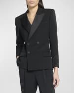 Image 3 of 5: Saint Laurent Fitted Tuxedo Blazer Jacket