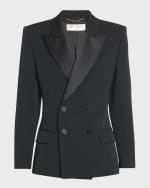 Image 1 of 5: Saint Laurent Fitted Tuxedo Blazer Jacket