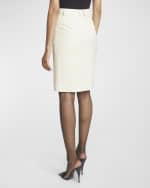 Image 4 of 6: Saint Laurent High-Waist Button-Front Straight Viscose Skirt