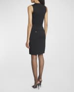 Image 3 of 6: Saint Laurent Slit-Hem Crepe Pencil Skirt