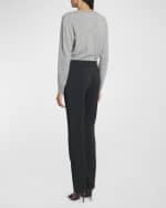 Image 4 of 6: Saint Laurent Stretch Gabardine Straight-Leg Trousers