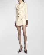 Image 2 of 6: Saint Laurent Belted Double-Breasted Coat