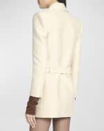 Image 5 of 6: Saint Laurent Belted Double-Breasted Coat