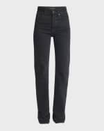 Image 1 of 6: Saint Laurent Long Straight-Leg Denim Jeans