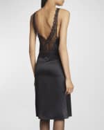 Image 4 of 6: Saint Laurent Lace Trimmed Slip Dress