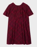 Image 3 of 3: Burberry Girl's Gia Pleated Check Cotton Dress, Size 3-14