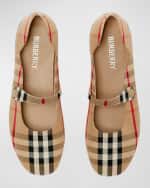 Image 8 of 8: Burberry Girl's Seth Check Ballerina Flats, Toddlers/Kids