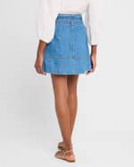 Image 5 of 6: Tanya Taylor Courtney Belted Denim Mini Skirt