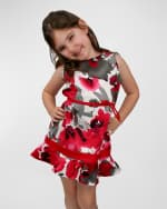Image 7 of 7: Helena Girl's Printed Bow Dress, Size 4-6
