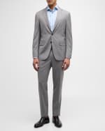 Image 2 of 6: Canali Men's Super 130s Wool Heathered Suit