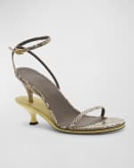 Image 5 of 6: Jacquemus Les Doubles Ankle-Strap Embossed Sandals